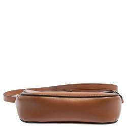 Pre Owned Escada Brown Leather Flap Crossbody Bag