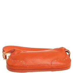 Pre Owned Escada Orange Leather Eluna Baguette Shoulder Bag