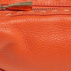 Pre Owned Escada Orange Leather Eluna Baguette Shoulder Bag