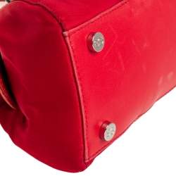 Escada Orange Fabric and Croc Embossed Leather Satchel