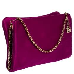 Pre Owned Escada Pink Satin Chain Shoulder Bag