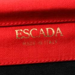 Escada Red Quilted Satin Flap Shoulder Bag