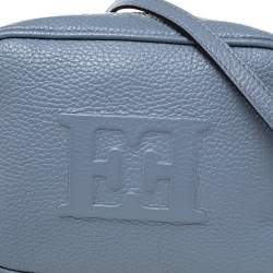 Pre Owned Escada Pastel Blue Leather Crossbody Bag