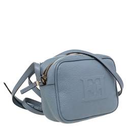 Pre Owned Escada Pastel Blue Leather Crossbody Bag