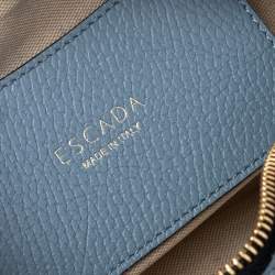 Pre Owned Escada Pastel Blue Leather Crossbody Bag