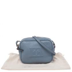 Pre Owned Escada Pastel Blue Leather Crossbody Bag
