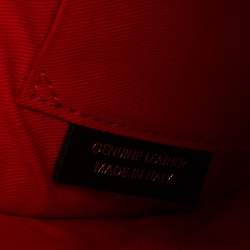 Pre Owned Escada Black Monogram Embossed Leather Top Zip Pouch