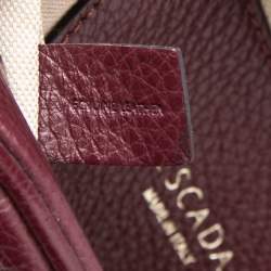 Pre Owned Escada Burgundy Grained Leather Camera Bag