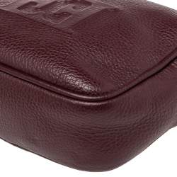 Pre Owned Escada Burgundy Grained Leather Camera Bag