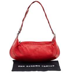 Pre Owned Escada Red Leather Eluna Shoulder Bag