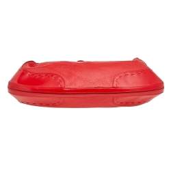 Pre Owned Escada Red Leather Eluna Shoulder Bag