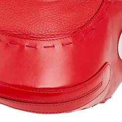 Pre Owned Escada Red Leather Eluna Shoulder Bag