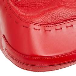 Pre Owned Escada Red Leather Eluna Shoulder Bag