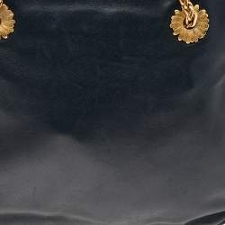 Escada Black Leather Chain Tote