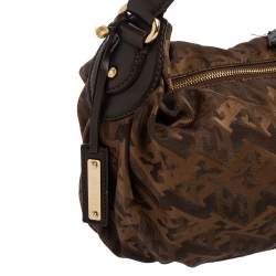 Pre Owned Escada Brown Monogram Canvas And Leather Hobo