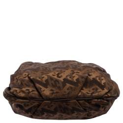 Pre Owned Escada Brown Monogram Canvas And Leather Hobo