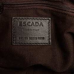 Pre Owned Escada Brown Monogram Canvas And Leather Hobo