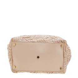 Pre Owned Escada Powder Pink Pleated Leather Satchel