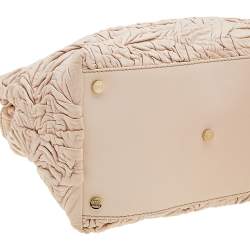 Pre Owned Escada Powder Pink Pleated Leather Satchel