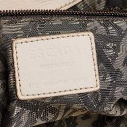 Pre Owned Escada Powder Pink Pleated Leather Satchel