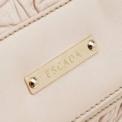 Pre Owned Escada Powder Pink Pleated Leather Satchel