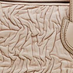 Pre Owned Escada Powder Pink Pleated Leather Satchel