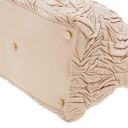 Pre Owned Escada Powder Pink Pleated Leather Satchel