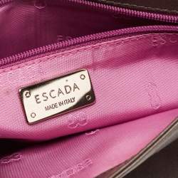 Pre Owned Escada Brown Karung and Leather Shoulder Bag
