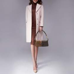 Pre Owned Escada Brown Karung and Leather Shoulder Bag
