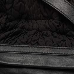Pre Owned Escada Black Fabric and Leather Tassel Tote