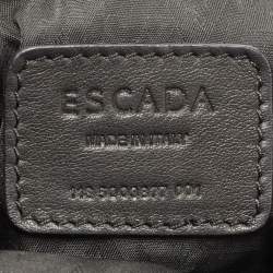 Pre Owned Escada Black Fabric and Leather Tassel Tote