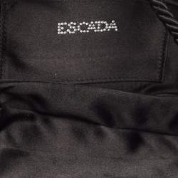Escada Black Satin Crystals Embellished Clutch Bag