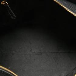 Pre Owned Escada Black Pebbled Leather Studded Zip Shopper Tote