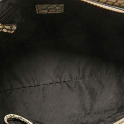 Pre Owned Escada White/Grey Croc Embossed Leather Zip Tote