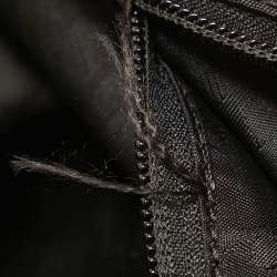 Pre Owned Escada White/Grey Croc Embossed Leather Zip Tote