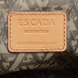 Pre Owned Escada Brown Woven Leather Horizontal Margaretha Tote