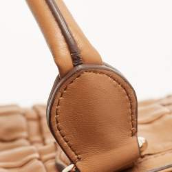 Pre Owned Escada Brown Woven Leather Horizontal Margaretha Tote