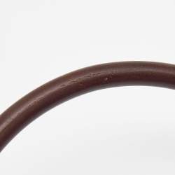 Pre Owned Escada Pink/Brown Leather Wooden Handle Baguette Bag