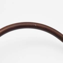 Pre Owned Escada Pink/Brown Leather Wooden Handle Baguette Bag