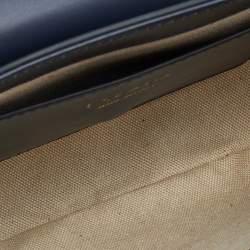 Pre Owned Escada Blue Leather Flap Crossbody Bag