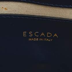 Pre Owned Escada Blue Leather Flap Crossbody Bag