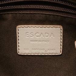 Escada Grey/Multicolor Printed Coated Canvas and Leather Bowler Bag  