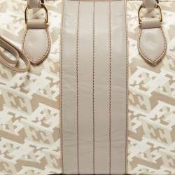 Escada Grey/Multicolor Printed Coated Canvas and Leather Bowler Bag  