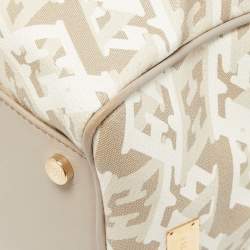 Escada Grey/Multicolor Printed Coated Canvas and Leather Bowler Bag  