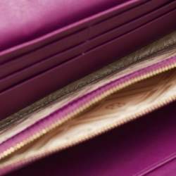 Escada Purple Leather Buckle Flap Clutch