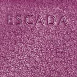 Escada Purple Leather Buckle Flap Clutch