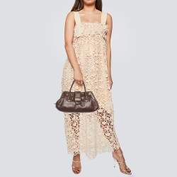 Pre Owned Escada Brown Leather Chain Satchel