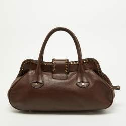 Pre Owned Escada Brown Leather Chain Satchel