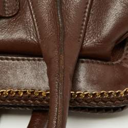 Pre Owned Escada Brown Leather Chain Satchel