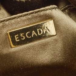 Pre Owned Escada Olive Green Satin Chain Clutch